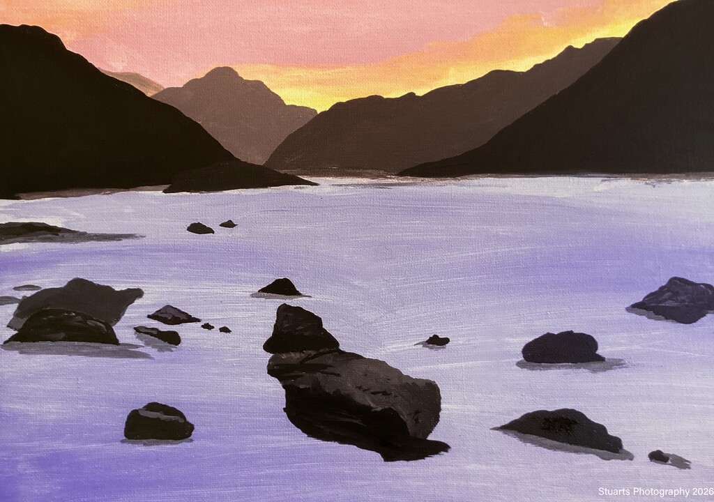 Mountainscape (acrylic painting) by stuart46