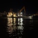 Dredging Sydney Harbour at night