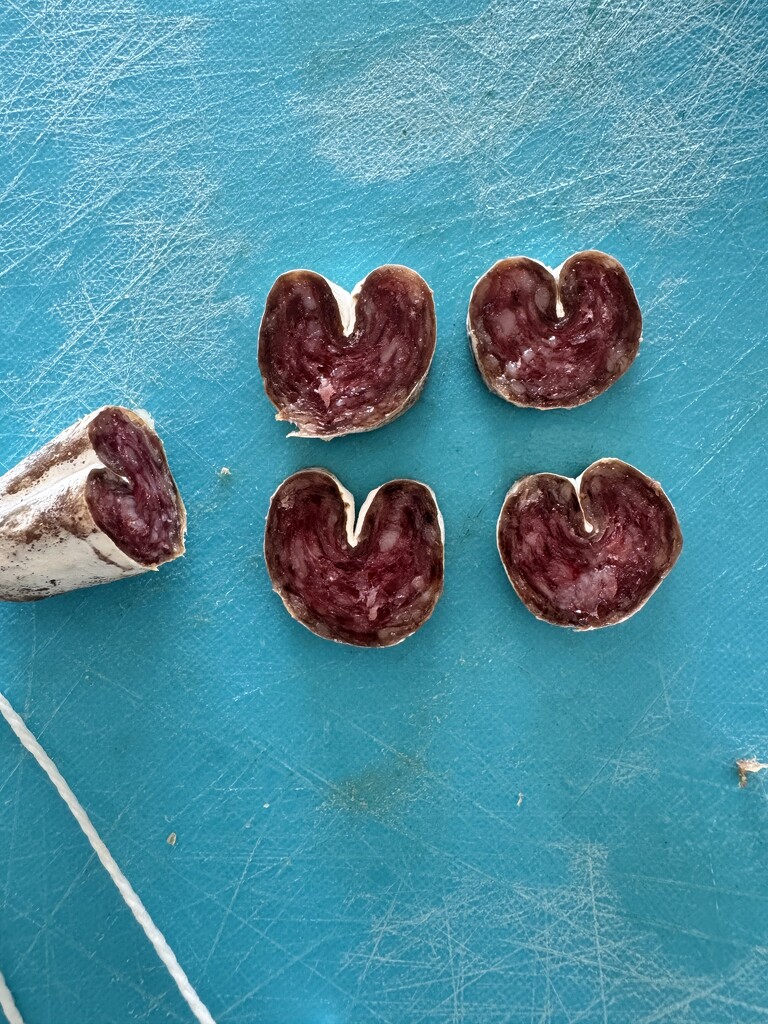 Four saucisson hearts.  by cocobella