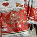 Heart on tea bag. 
